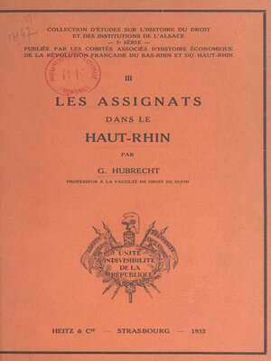 cover image of Les assignats dans le Haut-Rhin